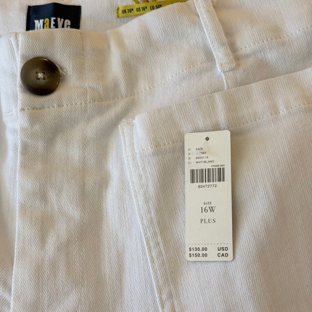 Maeve Anthropologie The Colette Wide Leg Crop Pants Women 16W White - Picture 4 of 12